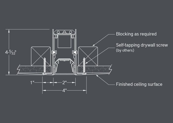 BSS420 trimless - drywall ceiling or wall mount