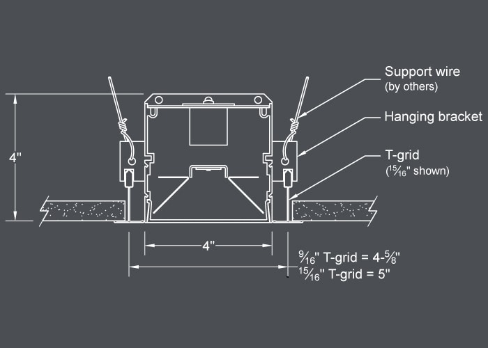 BSS440 t-grid ceiling 9/16" and t-grid ceiling 15/16" mount