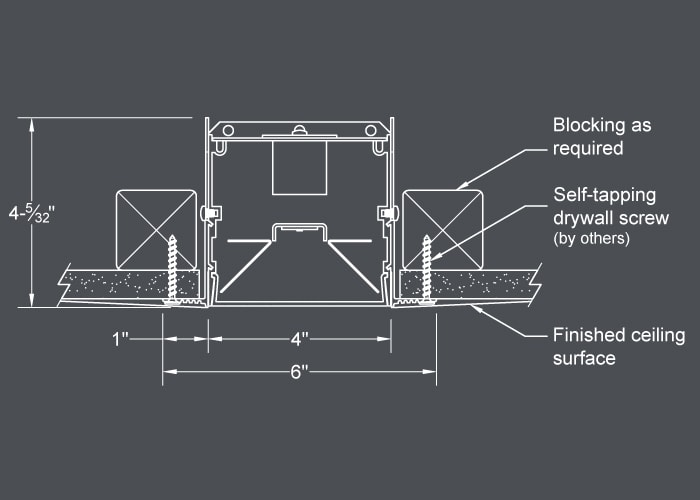 BSS440 trimless - drywall ceiling or wall mount