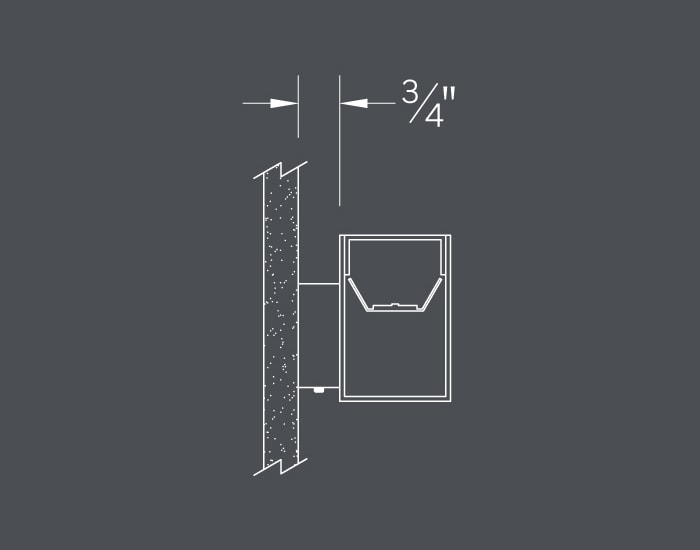 BSS208 wall mount - indirect orientation