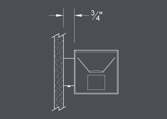 BSS214 wall mount - indirect orientation