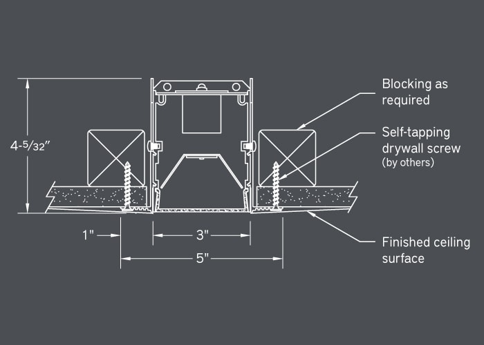 HCB16 trimless - drywall ceiling or wall mount