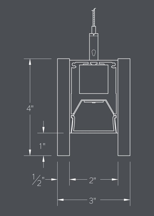 REAL80 section illustration with cable mount and wood cladding options