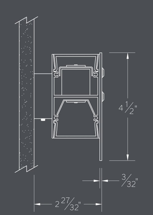 REAL81 section illustration with wall mount and Corten steel cladding options